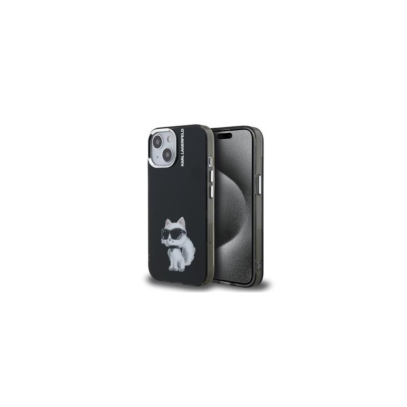 Karl Lagerfeld IML Aquarelle Choupette Case for iPhone 15 Black